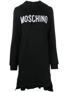 Moschino платье с капюшоном с логотипом