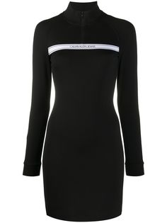 Calvin Klein Jeans приталенное платье мини с полоской и логотипом