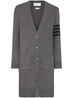 Thom Browne длинный кашемировый кардиган с полосками 4-Bar