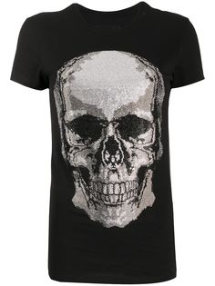 Philipp Plein футболка с декором Skull