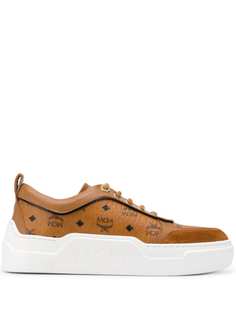 MCM calf leather logo print trainers