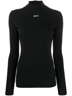 Off-White топ с длинными рукавами и высоким воротником