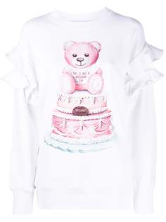 Moschino топ с принтом Teddy Bear и оборками