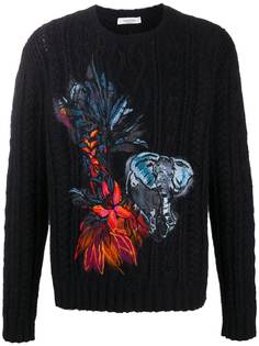 Valentino джемпер с вышивкой Mural Jungle