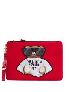 Moschino клатч Teddy Bear с вышитым логотипом