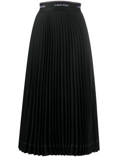 Calvin Klein плиссированная юбка с логотипом на поясе