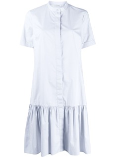 Peserico присборенное платье-рубашка с короткими рукавами