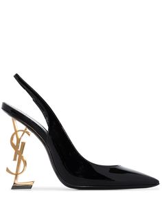 Saint Laurent лакированные туфли Opyum 110 с ремешком на пятке