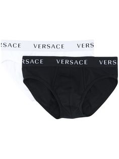 Versace комплект из двух трусов-брифов с логотипом