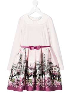 Monnalisa платье миди с принтом