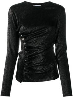 Paco Rabanne присборенный топ с люрексом