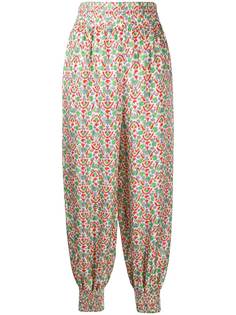 Tory Burch укороченные брюки в пижамном стиле с принтом
