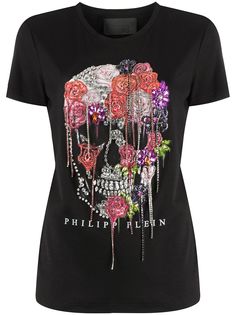 Philipp Plein футболка с декором Skull