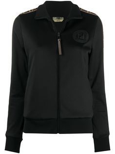 Fendi спортивная куртка с зауженными рукавами и узором FF