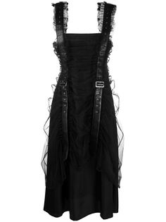 Comme Des Garçons Noir Kei Ninomiya платье миди с пряжками