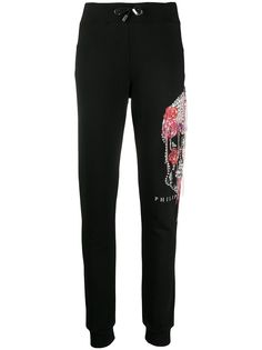 Philipp Plein спортивные брюки с принтом Skull