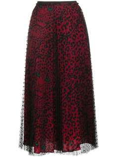 RedValentino юбка с леопардовым принтом и завышенной талией