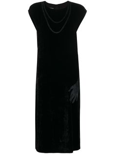 MM6 Maison Margiela бархатное платье миди без рукавов