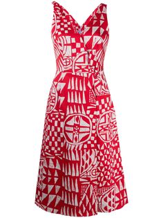Stella Jean платье миди с геометричным принтом