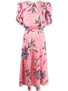 Stella Jean платье миди с цветочным принтом