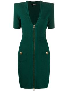 Balmain трикотажное платье с V-образным вырезом