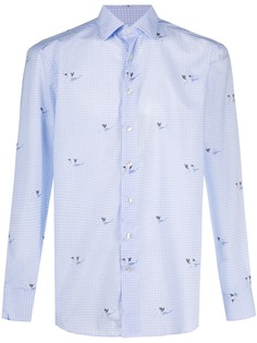 Etro рубашка в клетку гингем