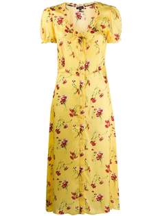 R13 платье миди с цветочным принтом