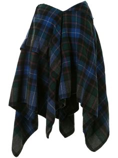 Comme Des Garçons Pre-Owned юбка асимметричного кроя в клетку тартан