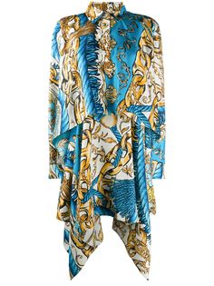 Moschino многослойное платье-рубашка с принтом