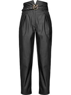 Pinko брюки из искусственной кожи с поясом