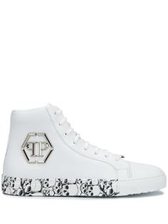 Philipp Plein высокие кеды с принтом