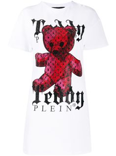 Philipp Plein платье-футболка мини Teddy Bear с принтом