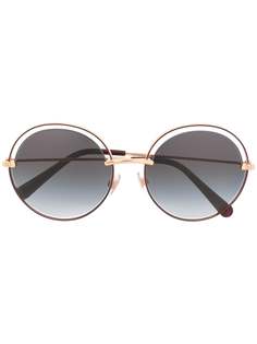 Dolce & Gabbana Eyewear солнцезащитные очки в круглой оправе с вырезами