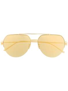 Bottega Veneta Eyewear солнцезащитные очки-авиаторы в полуободковой оправе