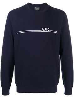 A.P.C. джемпер с круглым вырезом и логотипом