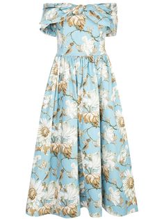 Oscar de la Renta платье с открытыми плечами и сборками