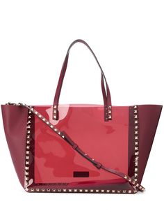 Valentino Garavani сумка-тоут Rockstud с прозрачной вставкой