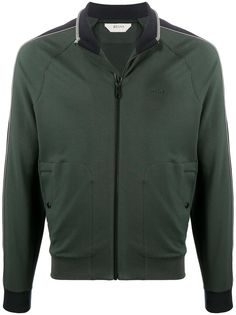 Ermenegildo Zegna куртка на молнии с вышитым логотипом