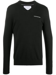 Calvin Klein Jeans свитер с V-образным вырезом и логотипом