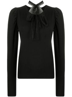 RedValentino кружевная блузка с бантом