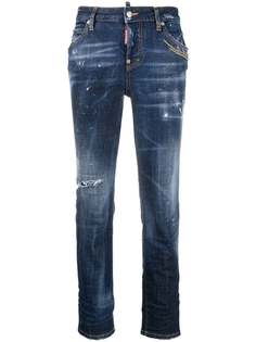 Dsquared2 укороченные джинсы кроя слим с эффектом потертости