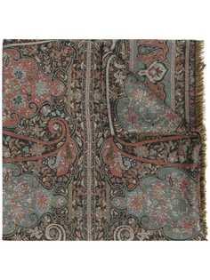 Etro шарф с узором пейсли и бахромой