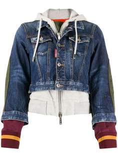 Dsquared2 джинсовый бомбер с капюшоном