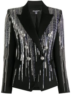 Balmain декорированный двубортный блейзер