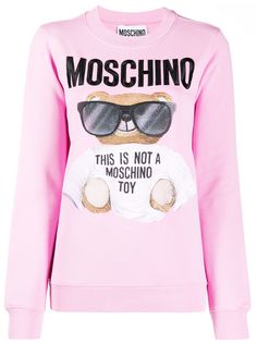 Moschino толстовка с вышитым логотипом и принтом