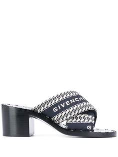 Givenchy сандалии на блочном каблуке с логотипом