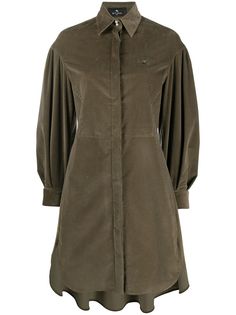 Etro платье в рубчик с пышными рукавами