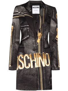 Moschino платье-блейзер с принтом Macro Biker