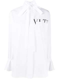 Valentino поплиновая рубашка с логотипом VLTN