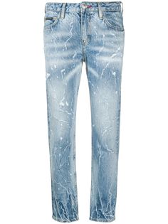 Philipp Plein джинсы бойфренды с эффектом потертости